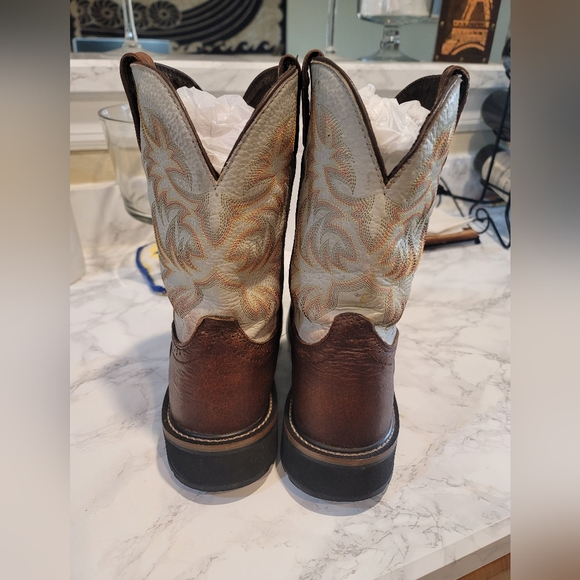 Justin Steel Toe Cowboy Boots 13D - Picture 6 of 6